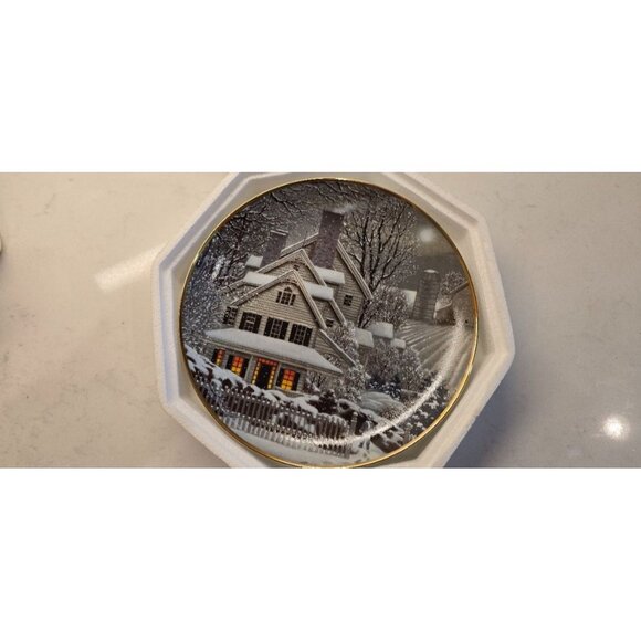 Franklin Mint Heirloom Limited Edition Winter Home Collector Plate By Thomas Kin - Picture 1 of 2